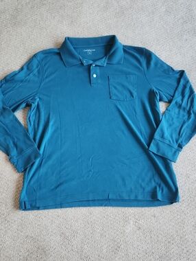Teal Long Sleeve Polo Size L